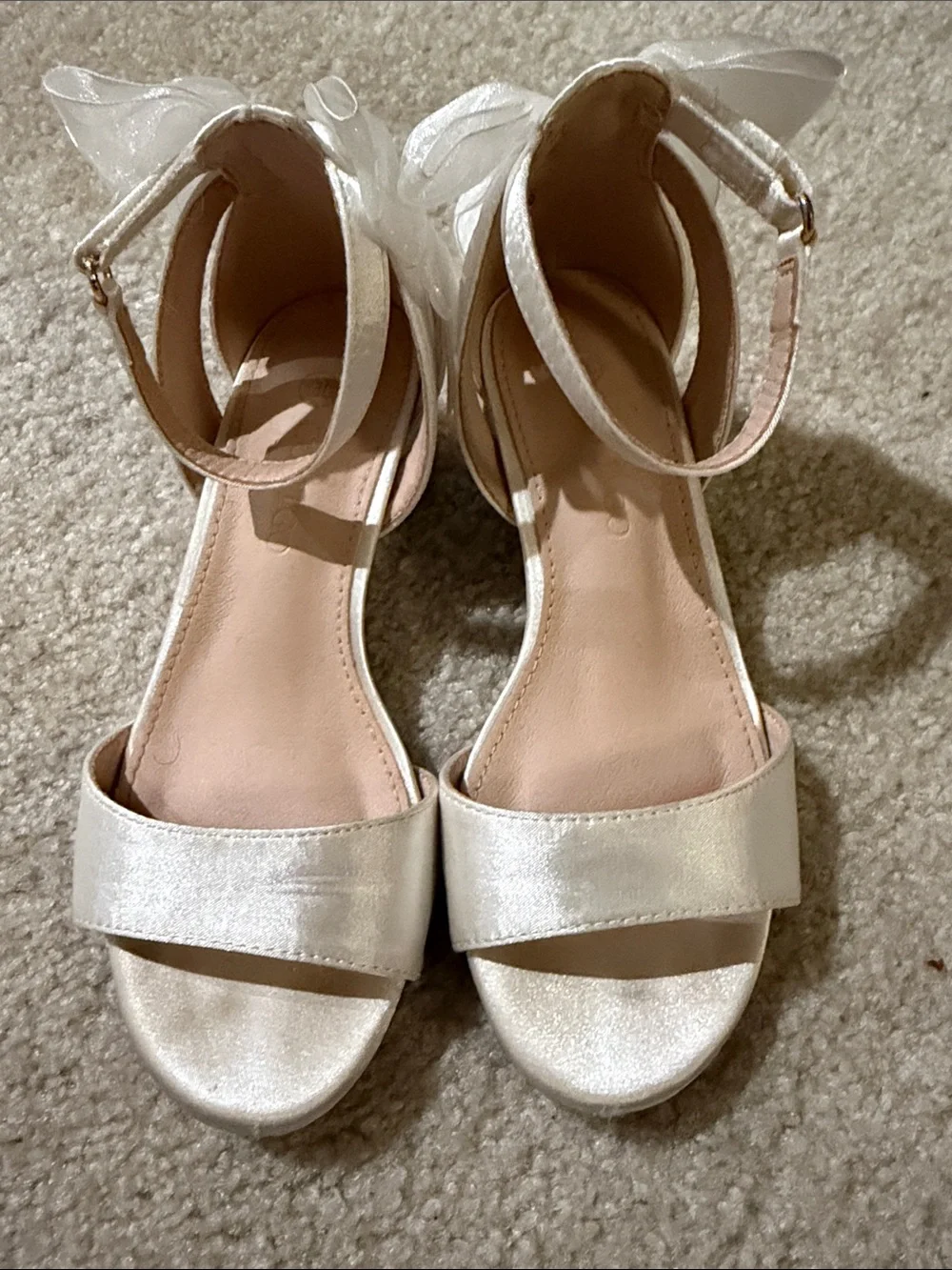 Girls' Dress Shoes - Sparkle & Satin Ivory/Pearl Tones target brands size 13
